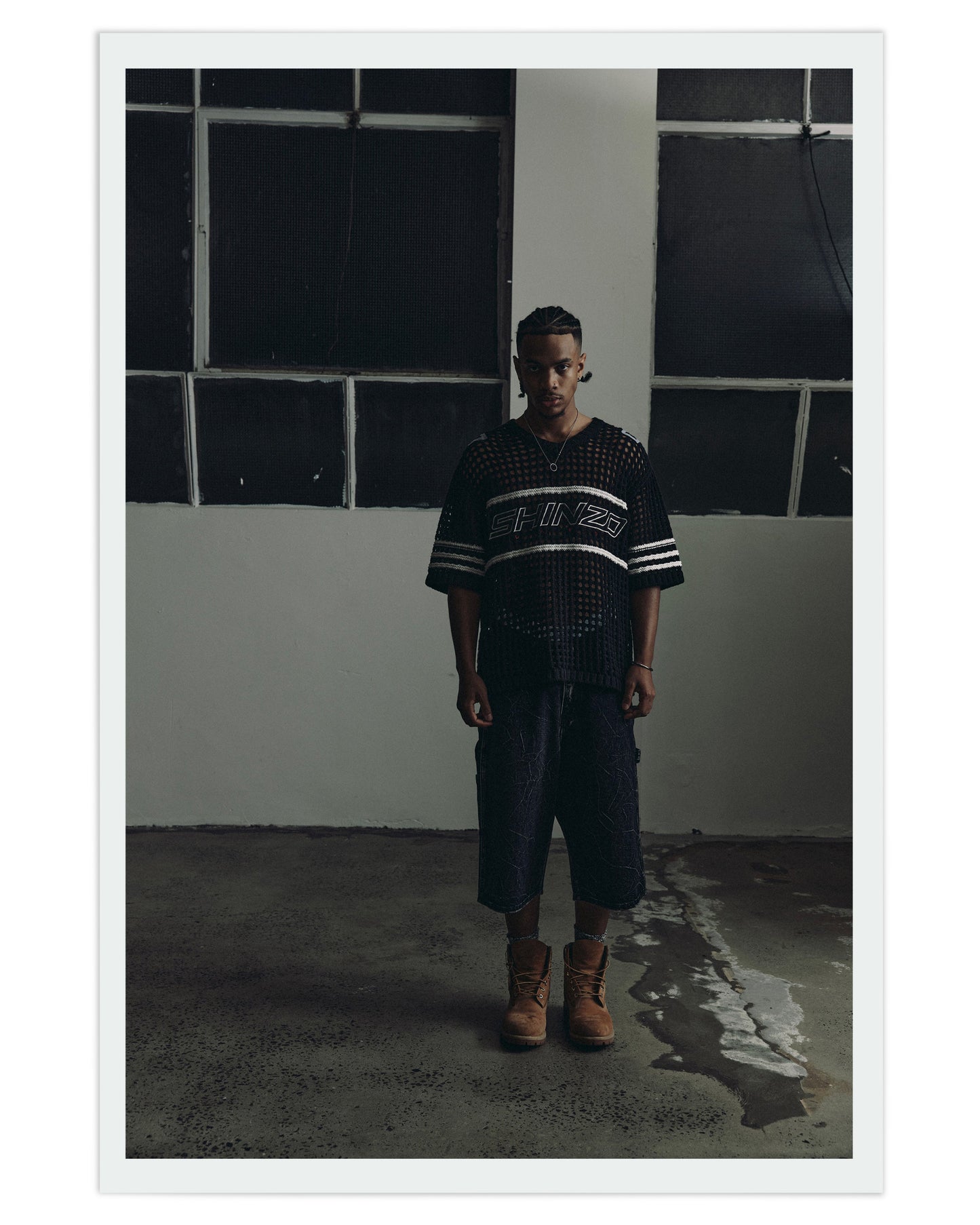 Futtobōru Crochet Knit Jersey Black