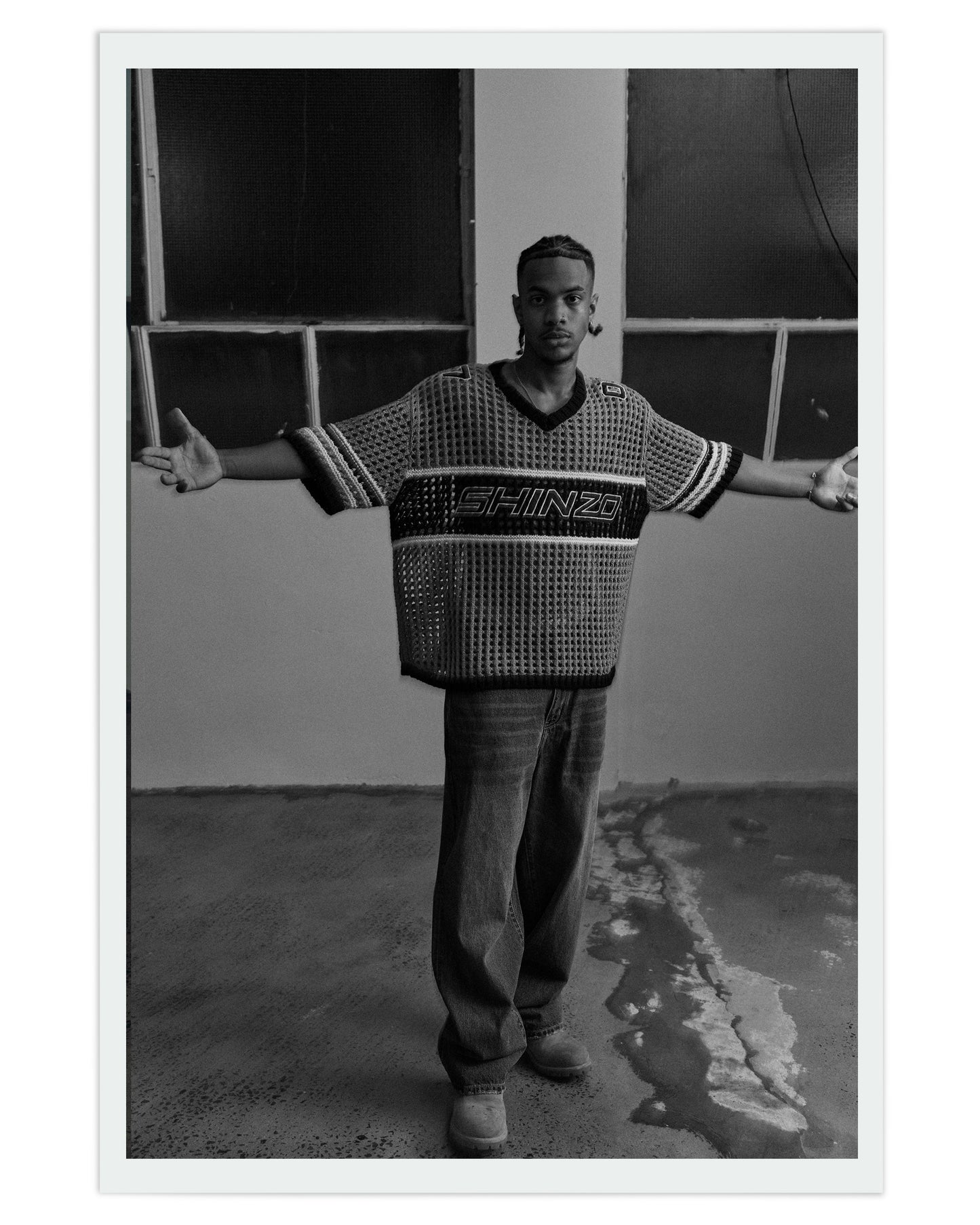 Futtobōru Crochet Knit Jersey Grey