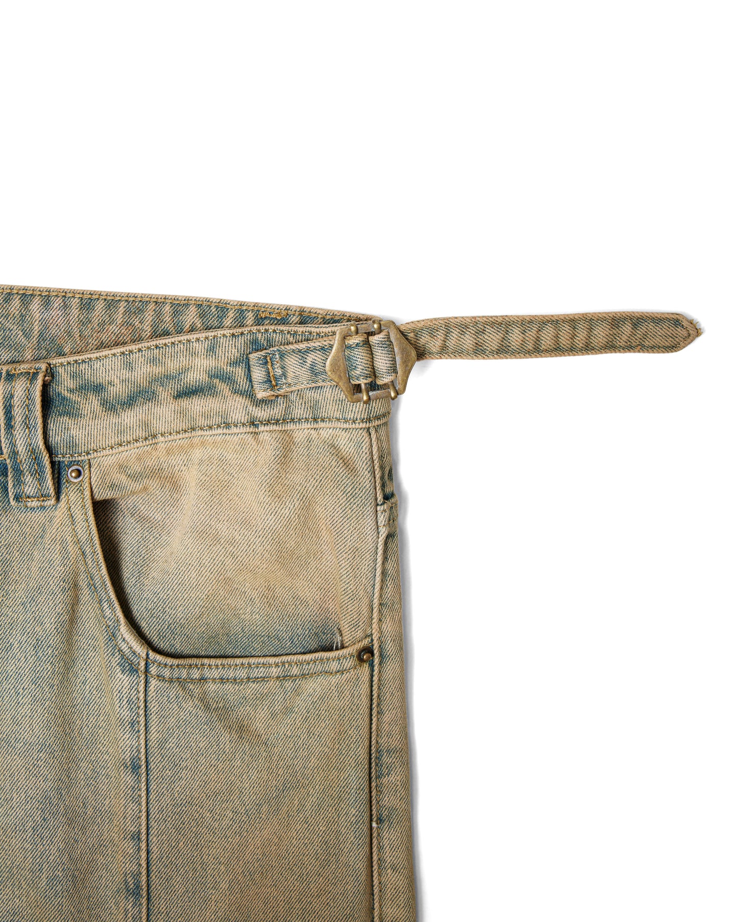 Tedzukuri(手作り) Sand Washed Phat Cut Denim Jeans