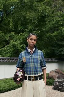 Pique Plaid Polo T-Shirt