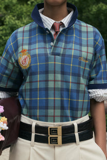 Pique Plaid Polo T-Shirt
