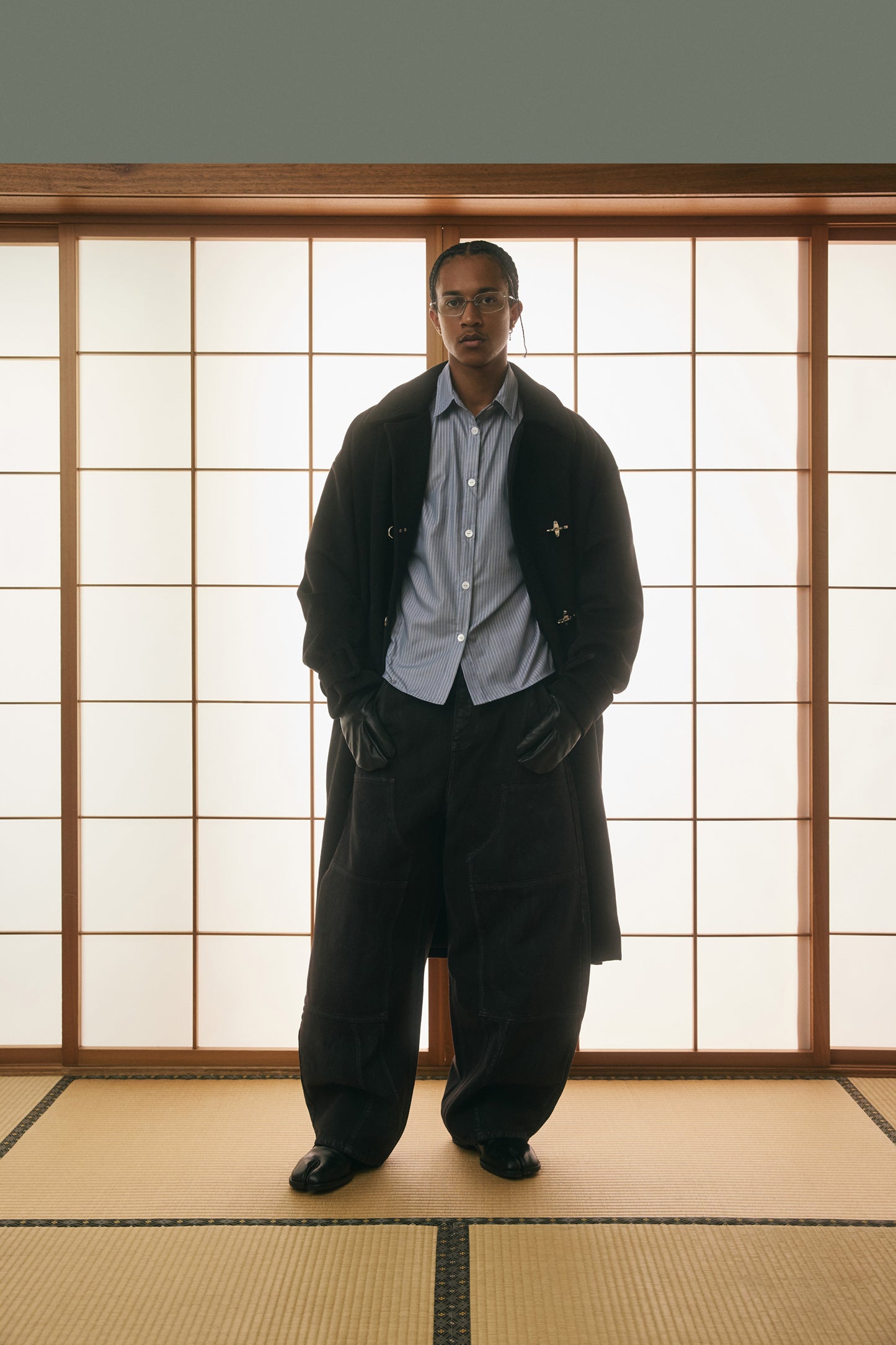 Shokunin 15oz Canvas Double Knee Pants Black