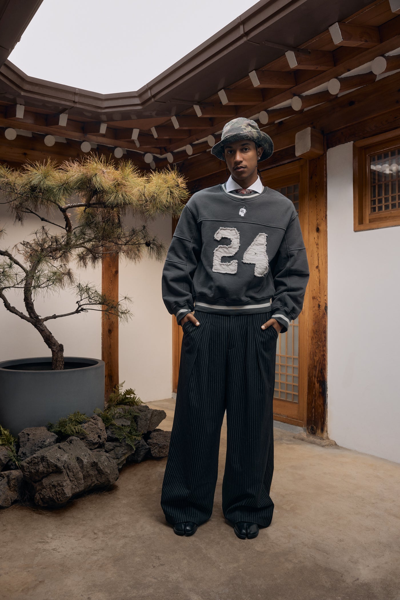 Futtobōru Heavyweight Washed Black Jersey Crewneck