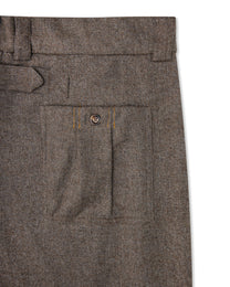 Gyokudō Light Brown Adjustable Pleated Wide Leg Wool Suit Pants