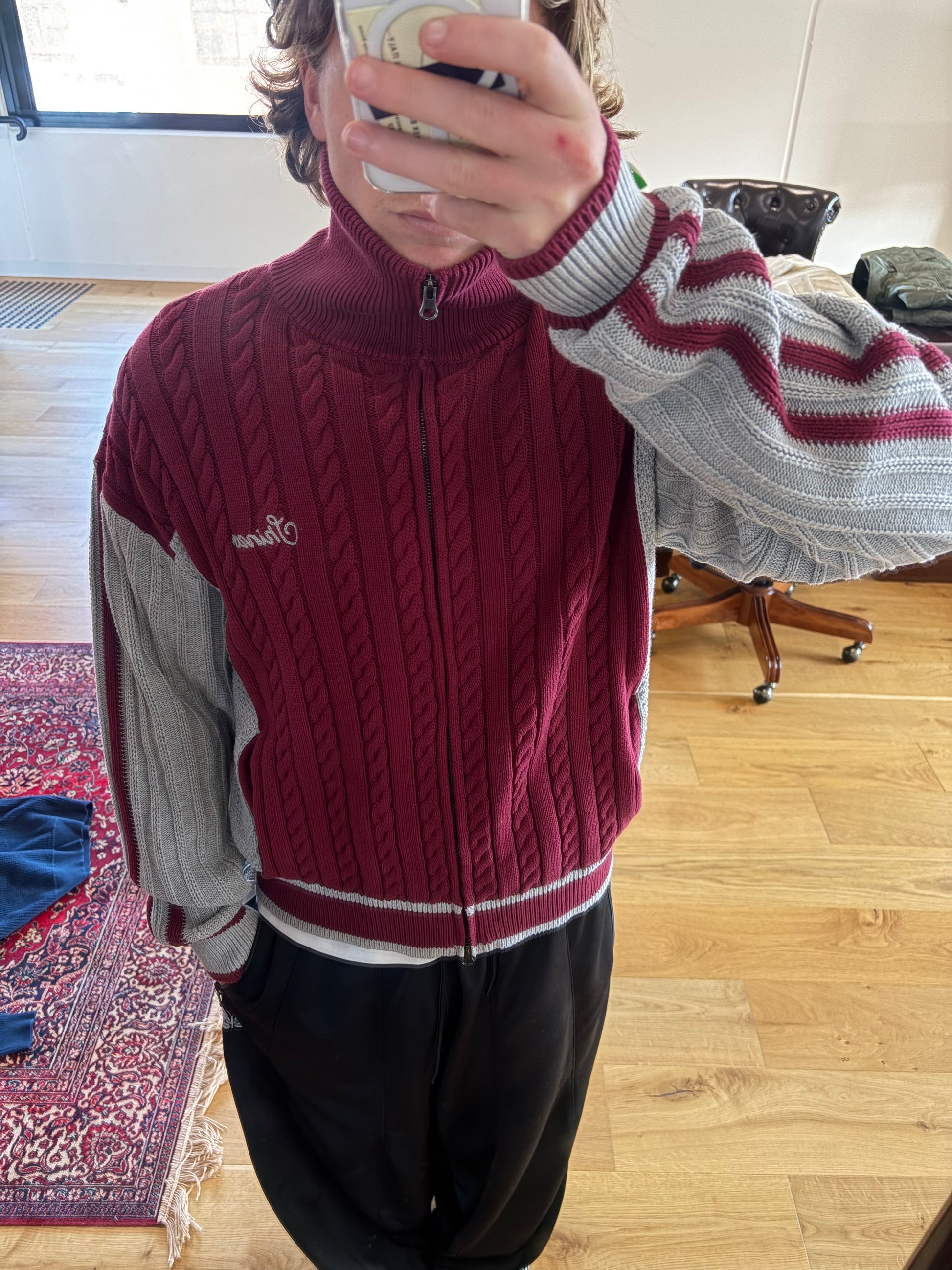 Red High Neck Track Jacket