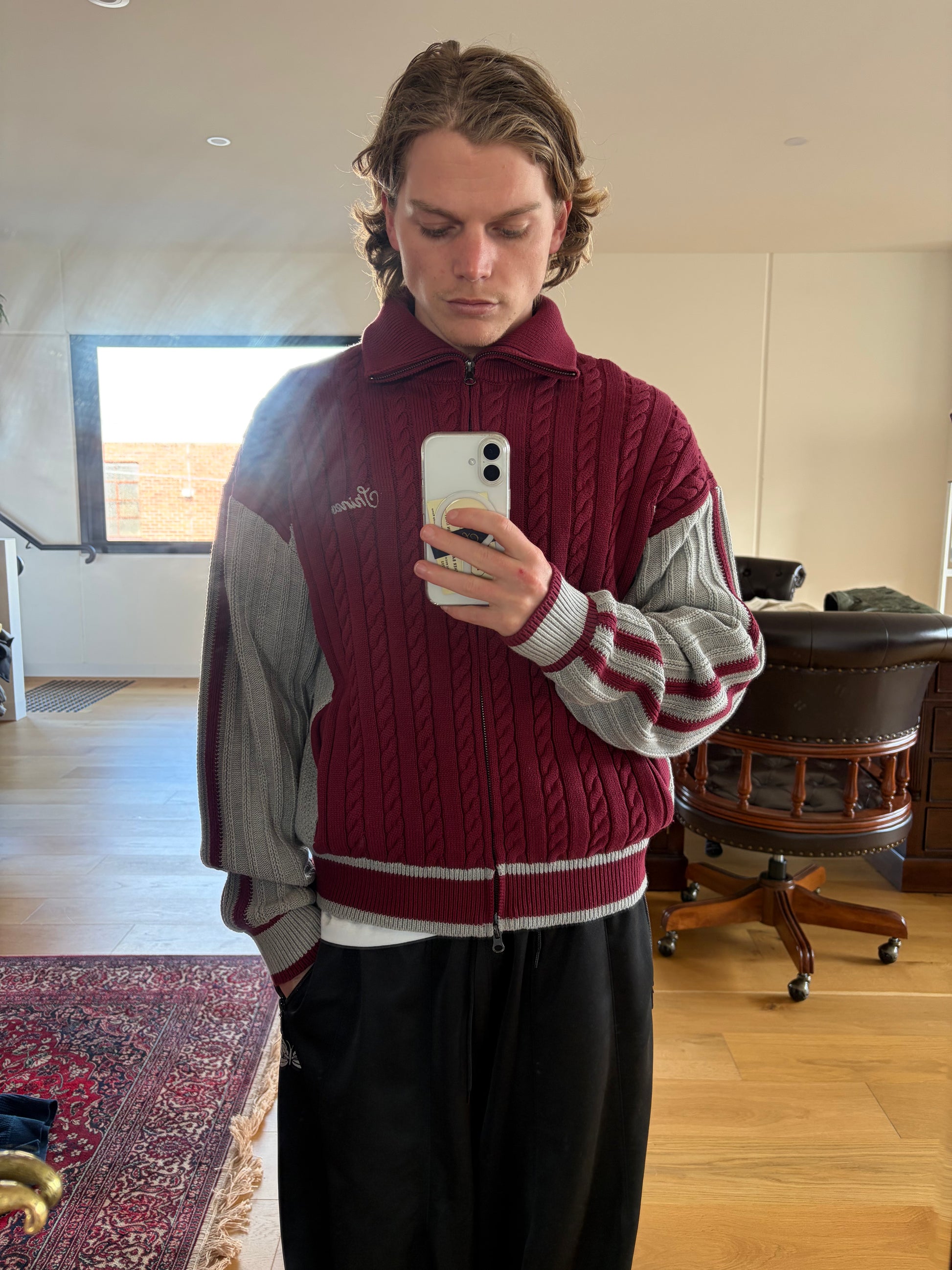 Red High Neck Track Jacket