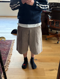Brown Herringbone Shorts