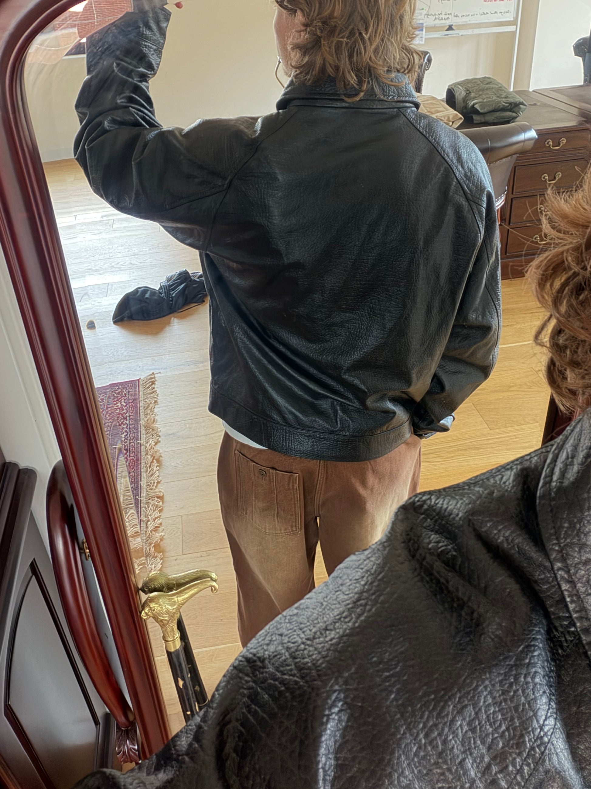 Black Leather Side Closure Jacket