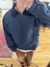 Navy Side Closure Canvas Jacket