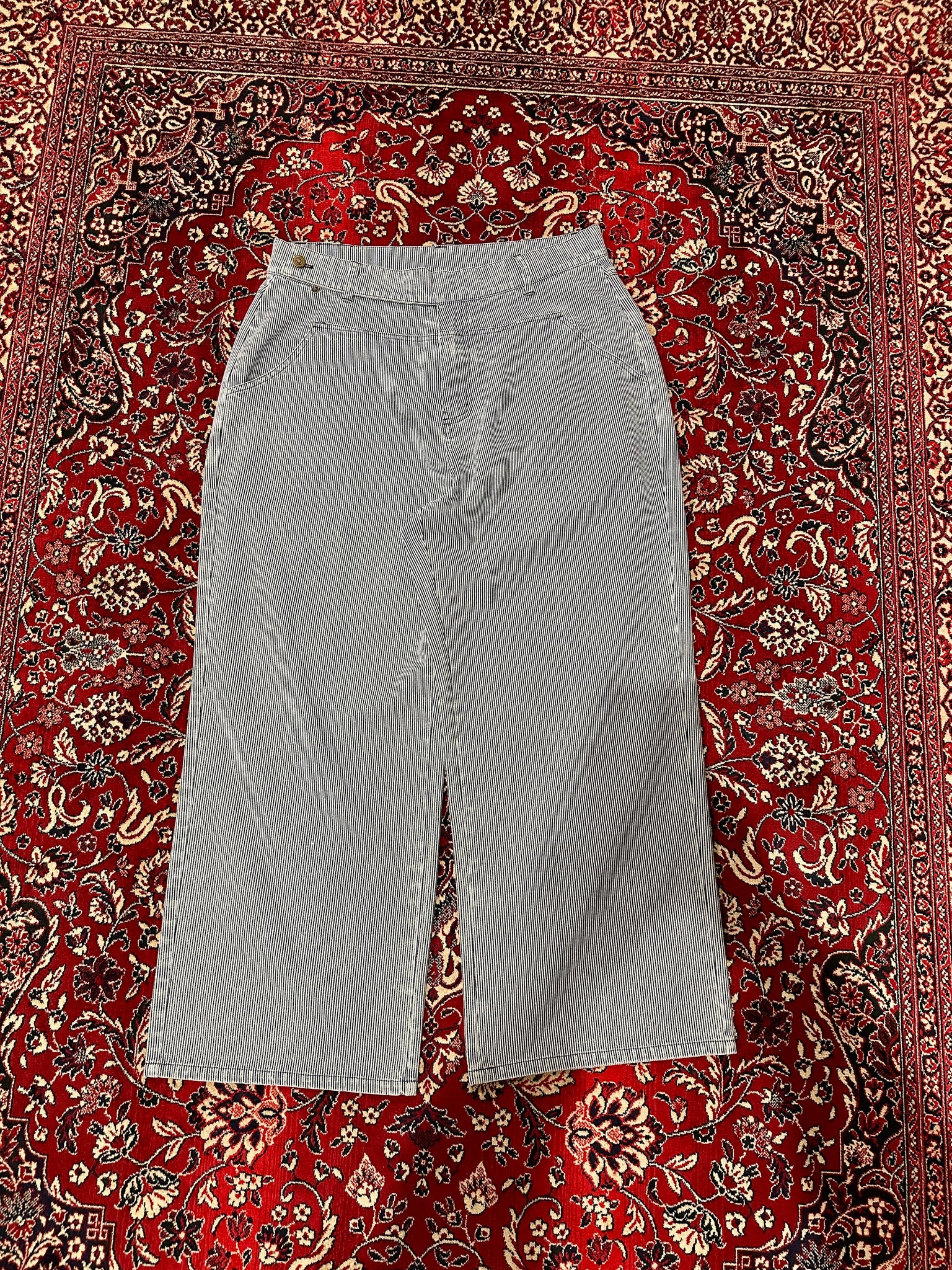 12oz Pinstripe Blue Denim Trousers