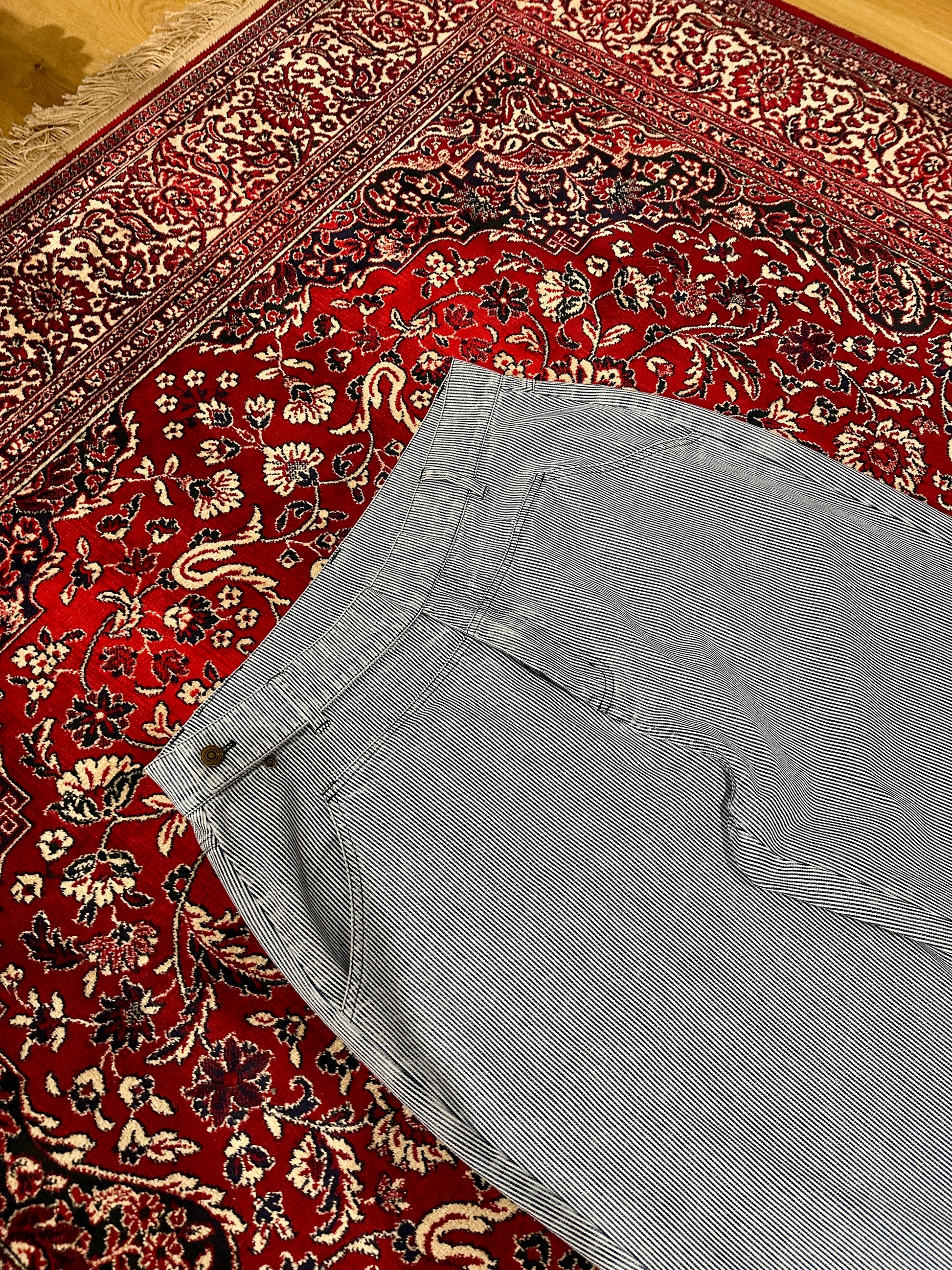 12oz Pinstripe Blue Denim Trousers