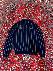 Navy Pinstripe Merino Wool Knitted Longsleeve