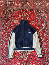 High Neck Navy/Off White Knitted Sweater