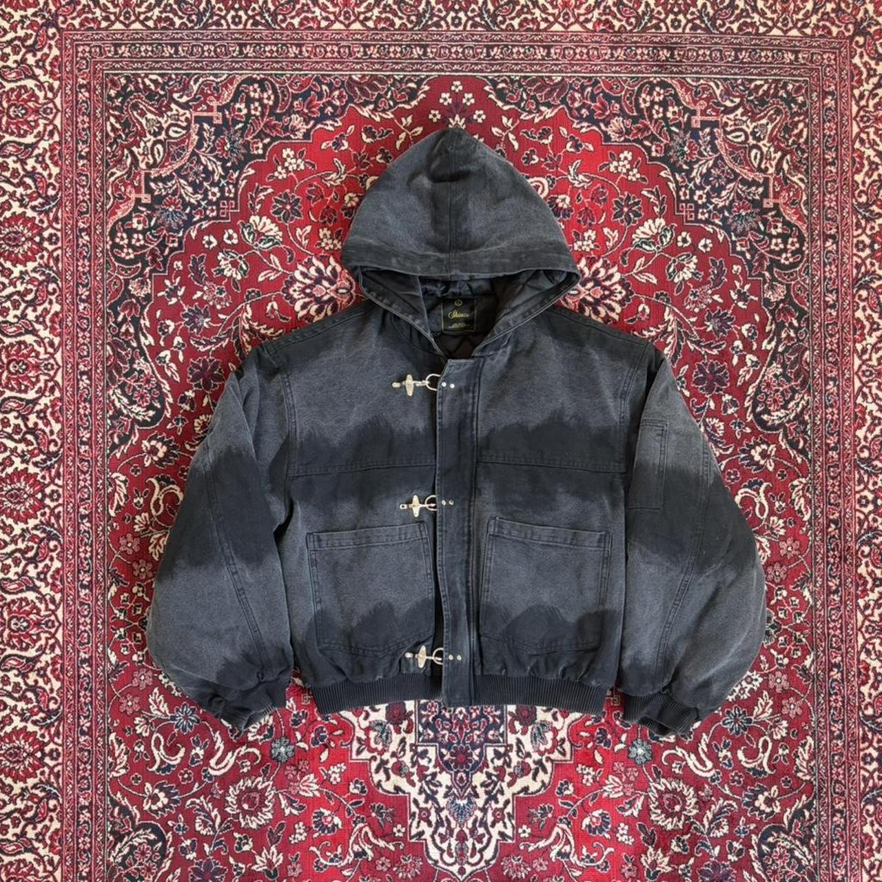 Men's Black Canvas Clasp Jacket