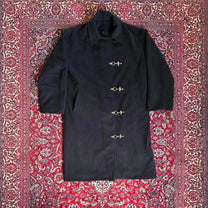 Men's Black Clasp Trench Coat