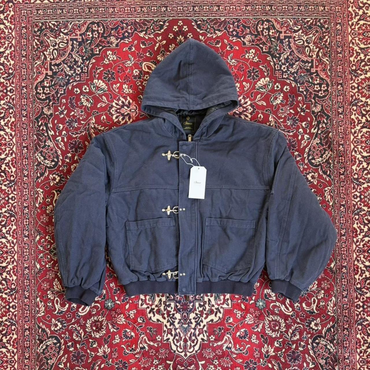 Men's Navy Canvas Clasp Jacket