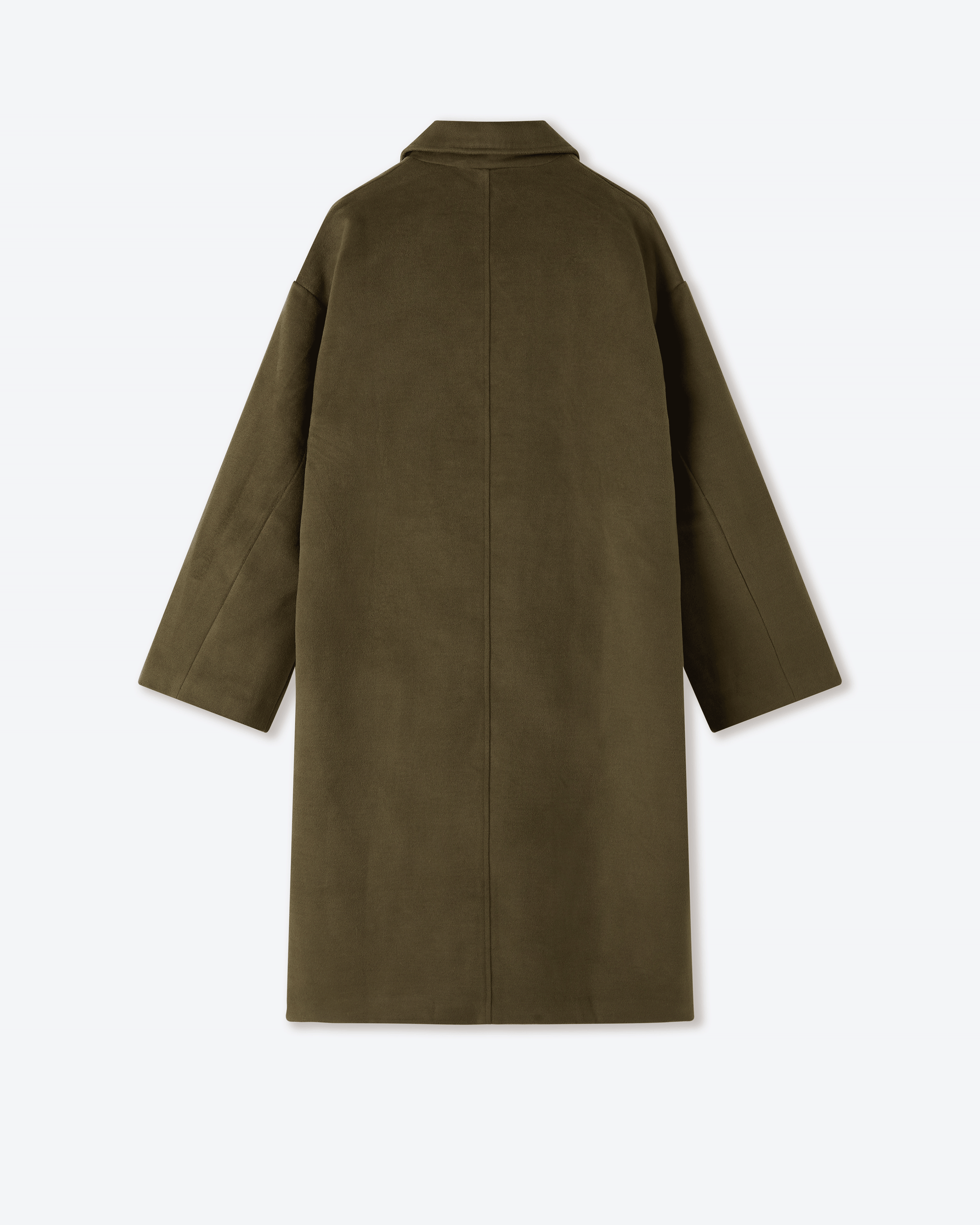 Green Wool Clasp Trench Coat