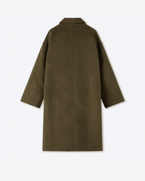 Green Wool Clasp Trench Coat