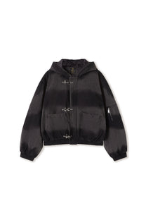 Shige Black Canvas Clasp Bomber Jacket