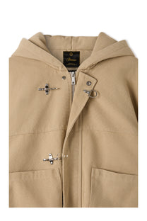 Shige Khaki Canvas Clasp Bomber Jacket