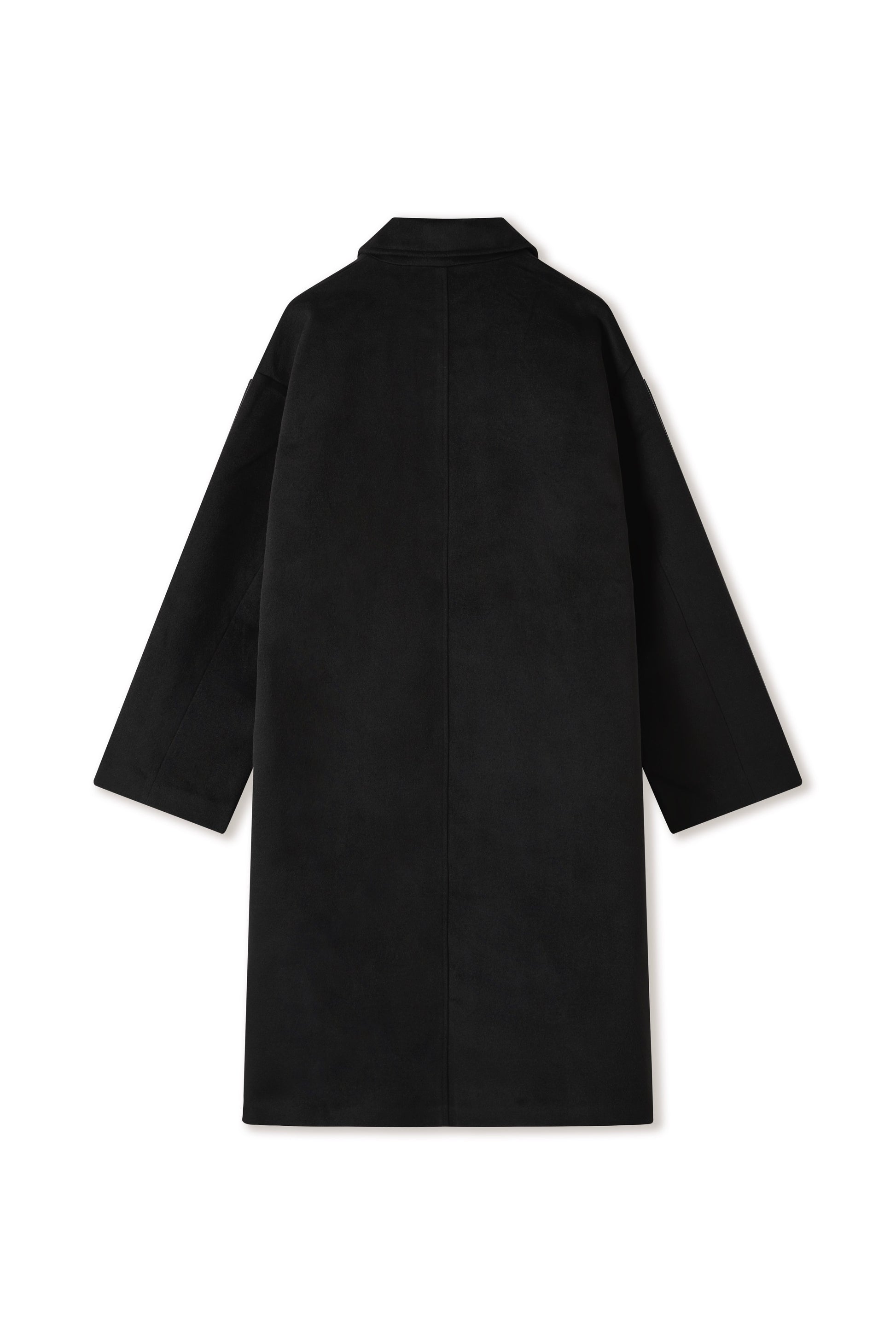 Black Wool Clasp Trench Coat