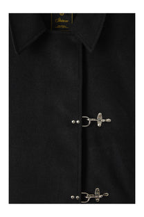Black Wool Clasp Trench Coat