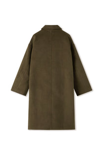 Green Wool Clasp Trench Coat