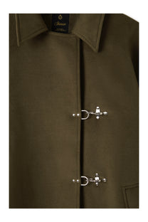 Green Wool Clasp Trench Coat