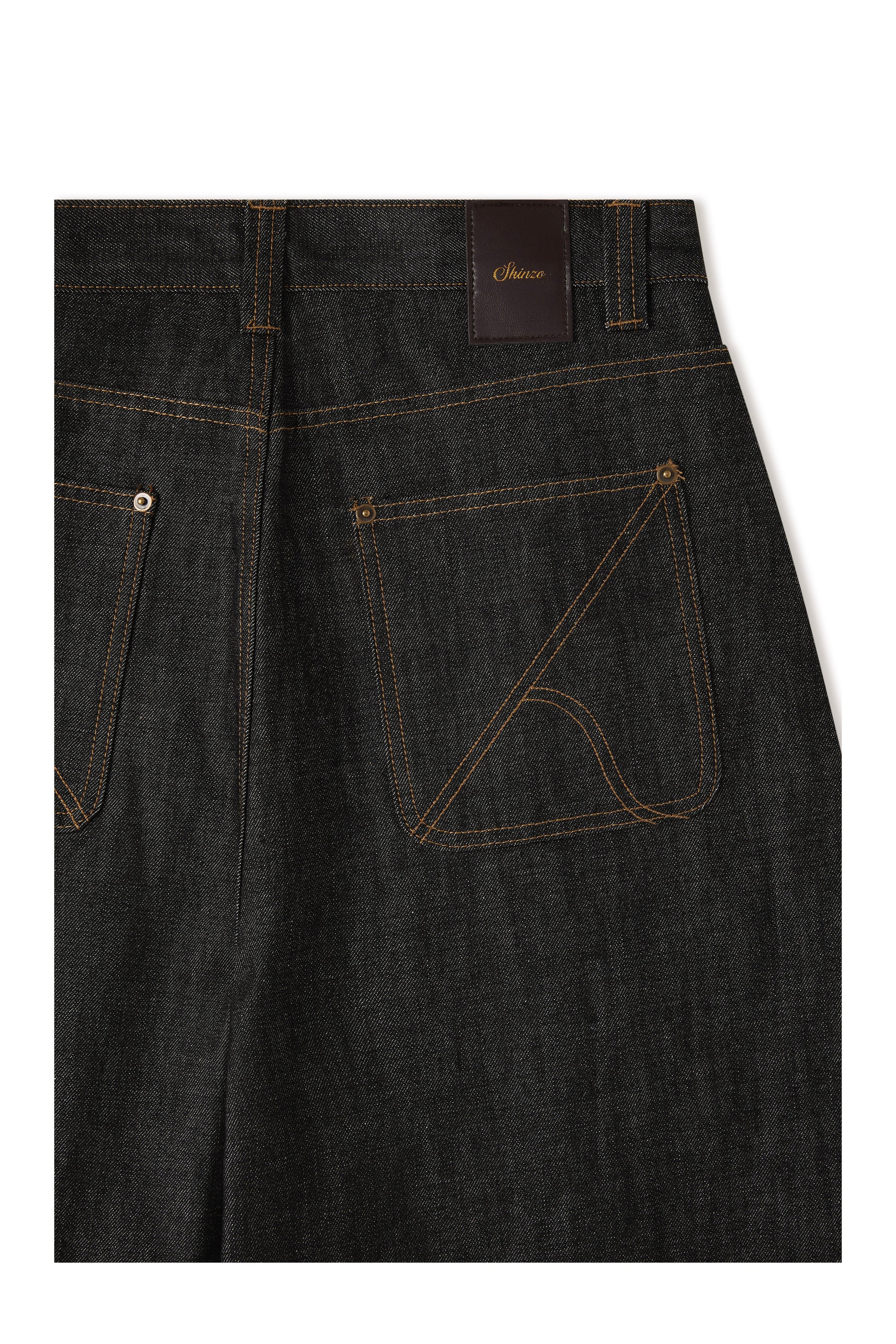 Okayama Black Raw Balloon Denim Pants