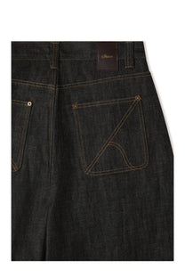 Okayama Black Raw Balloon Denim Pants
