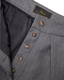Sūtsu Wool Blend Granite Pinstripe Trousers