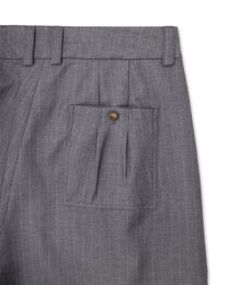 Sūtsu Wool Blend Granite Pinstripe Trousers