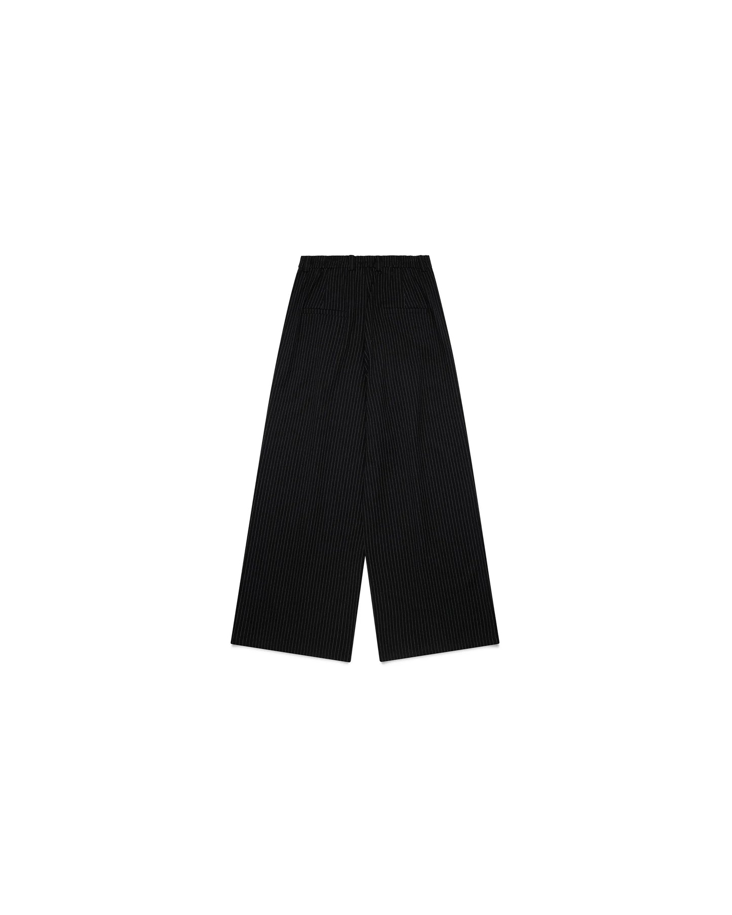 Ukiyo Black Pleated Wide Leg Pinstripe Pants