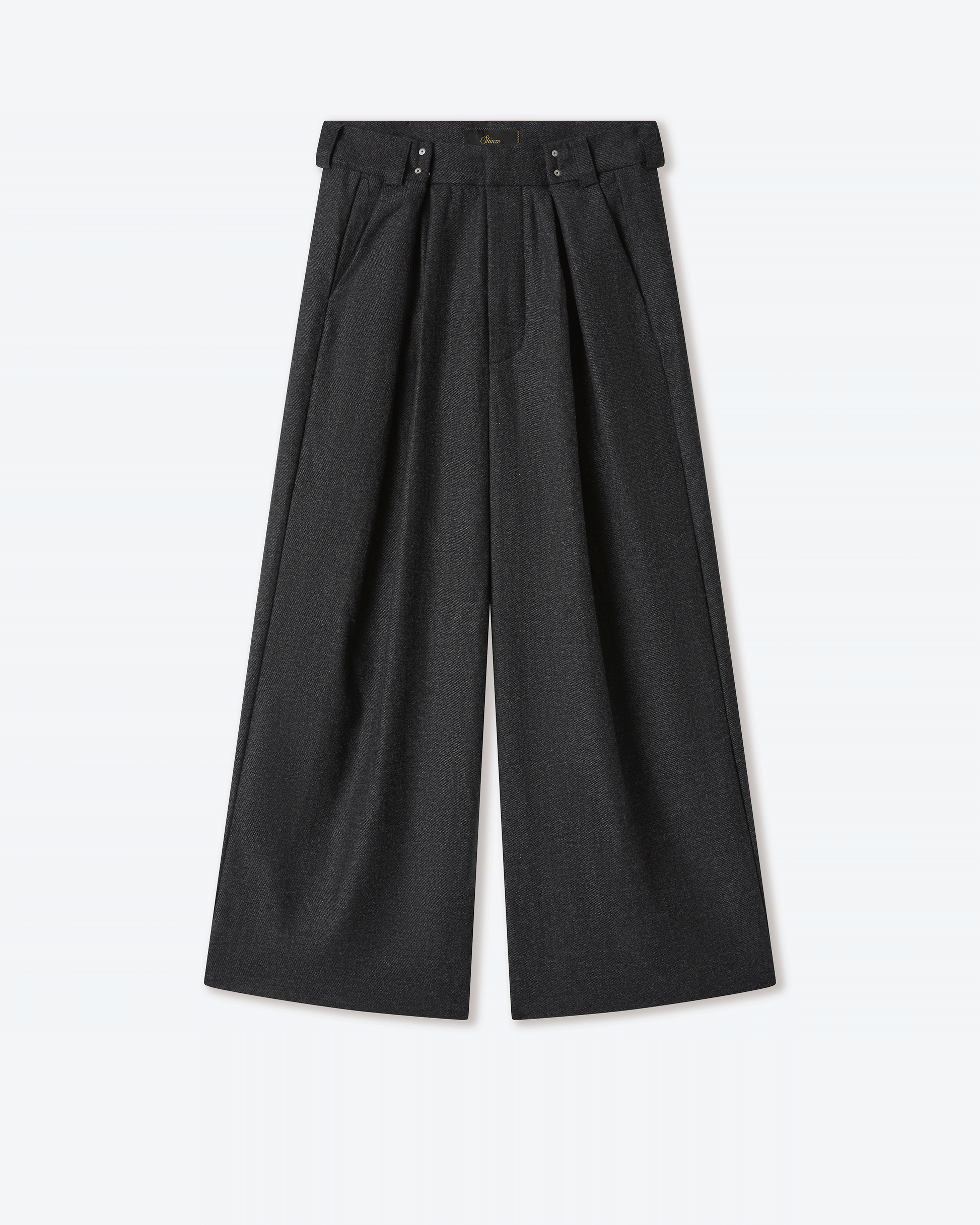 Gyokudō Aged Black Pleated Wool Trousers