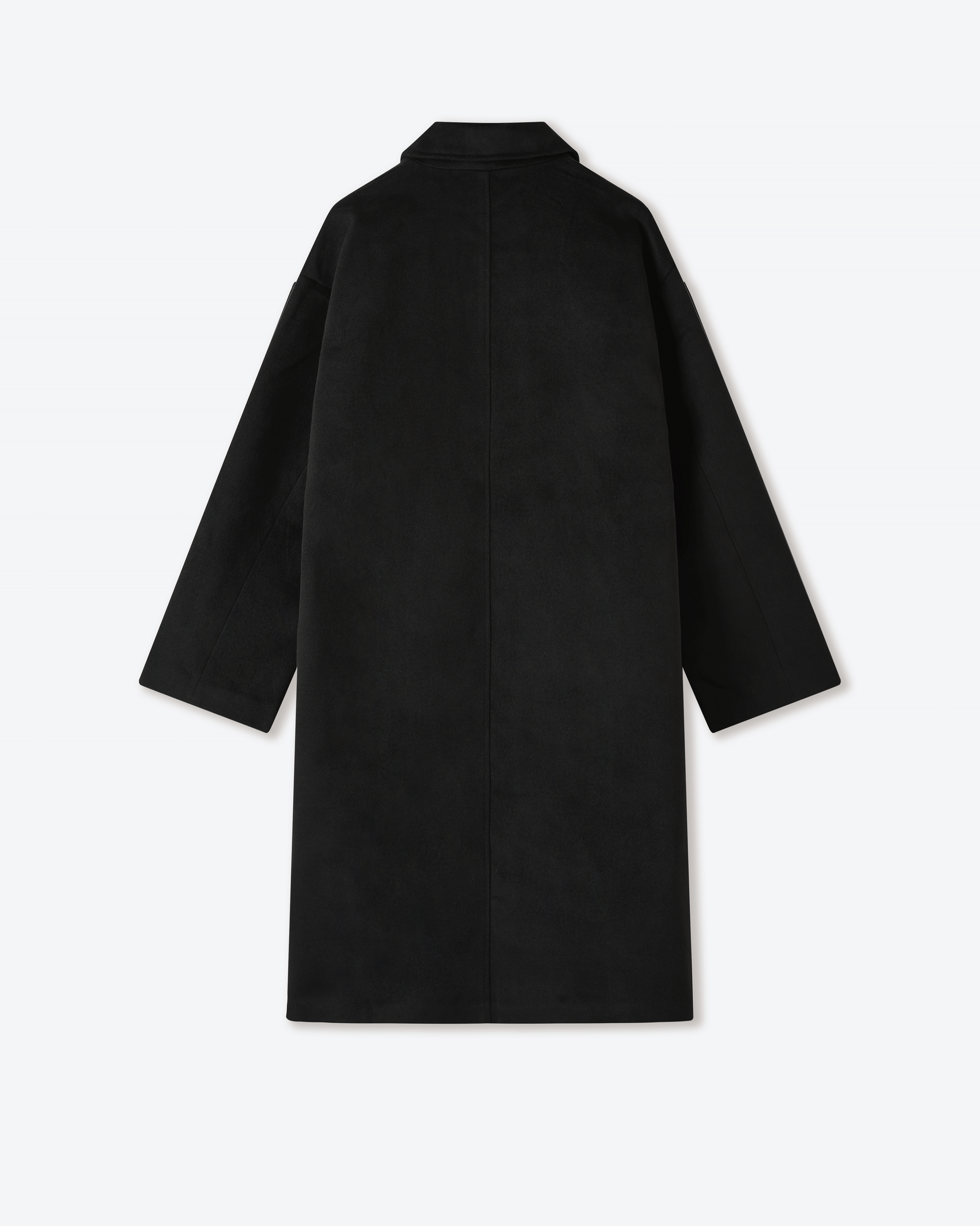 Black Wool Clasp Trench Coat