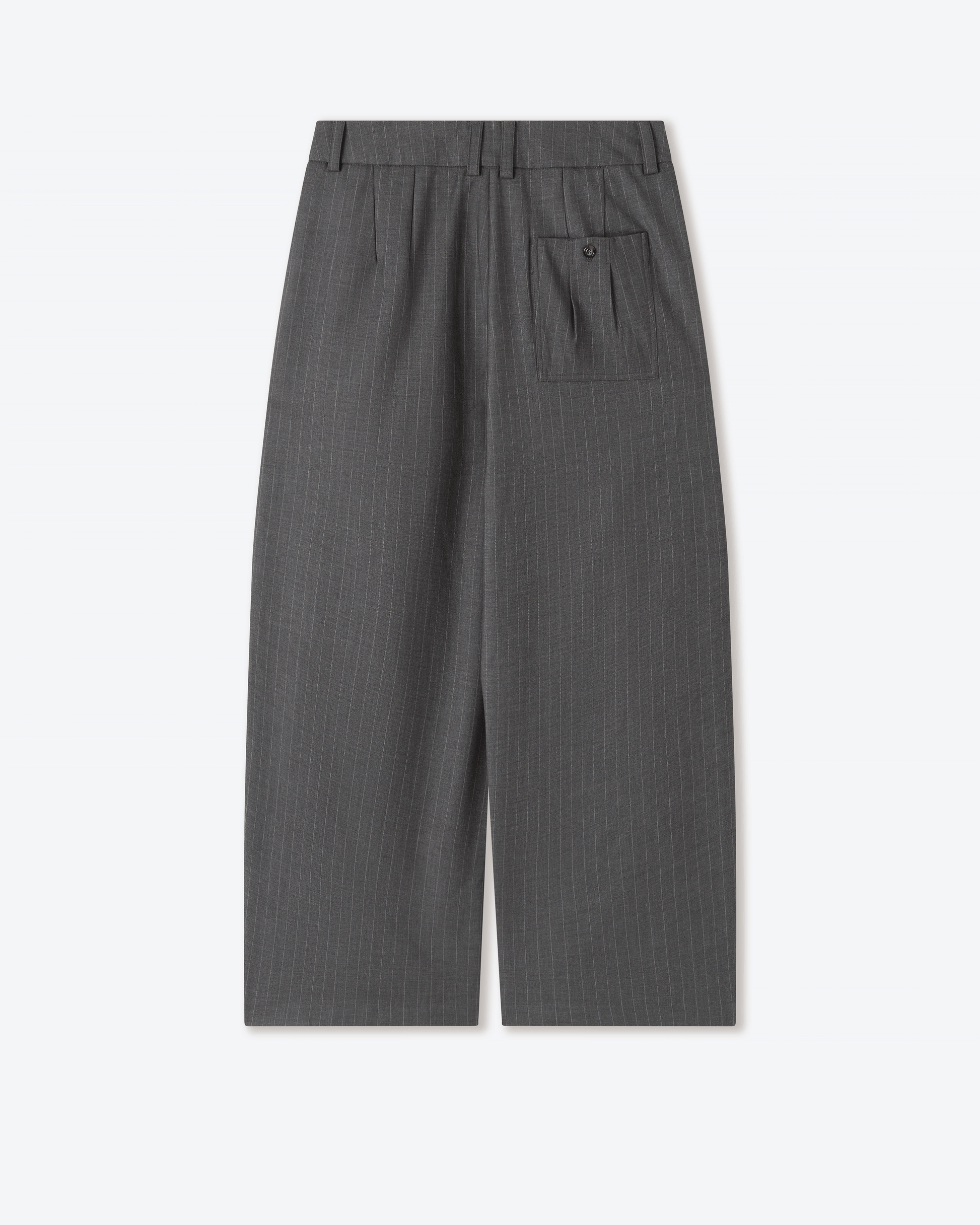 Sūtsu Wool Blend Granite Pinstripe Trousers