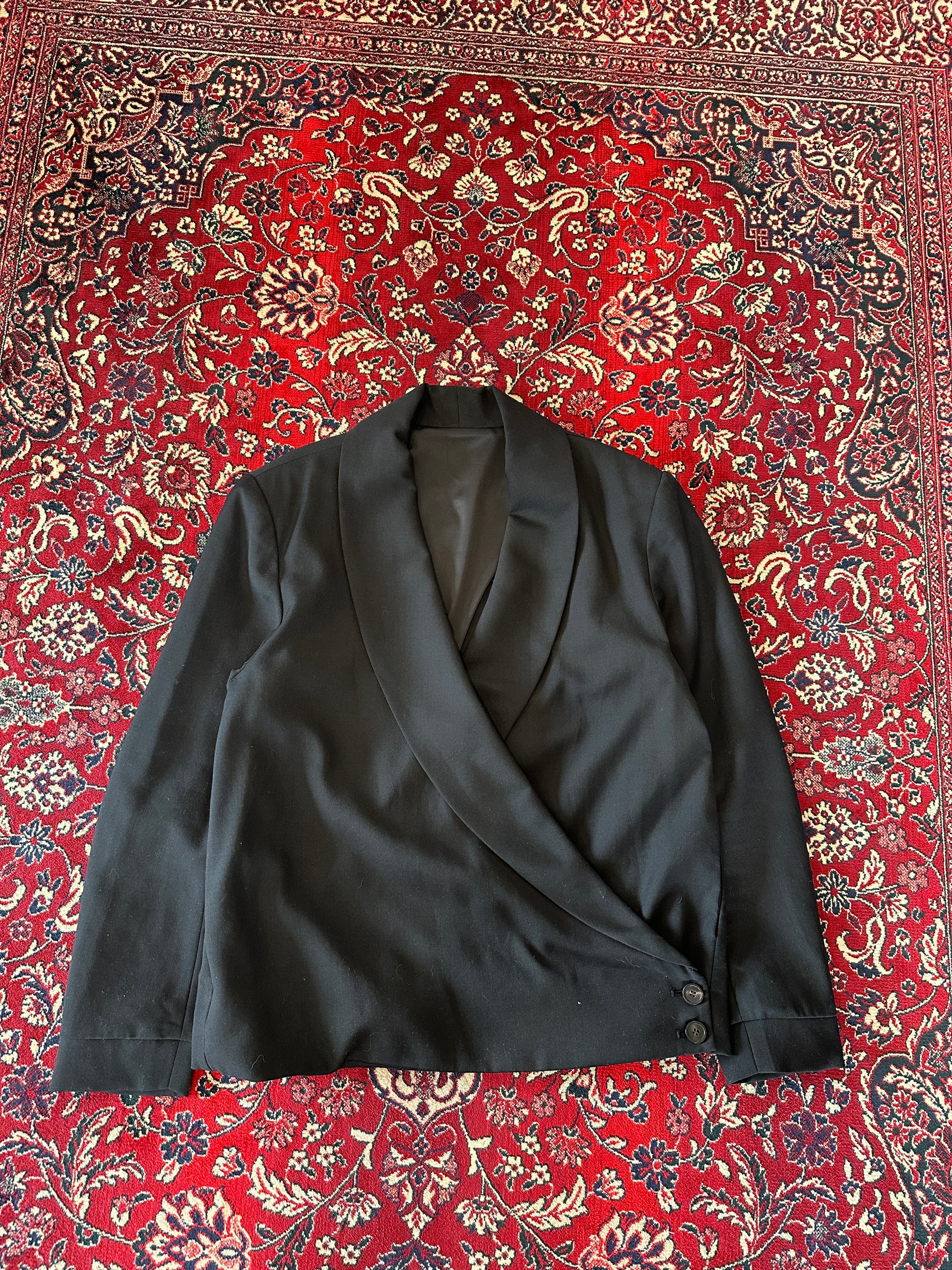Black Kimono Blazer front