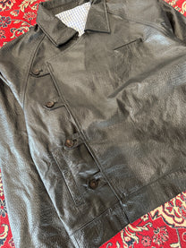 Black Leather Side Closure Jacket detail