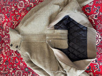 Green Herringbone Bomber buttons