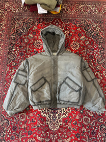 Grey Bomber Puffer Jacket front