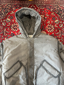 Grey Bomber Puffer Jacket sleeve pocket