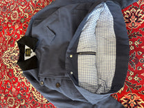 Navy Side Closure Canvas Jacket collar