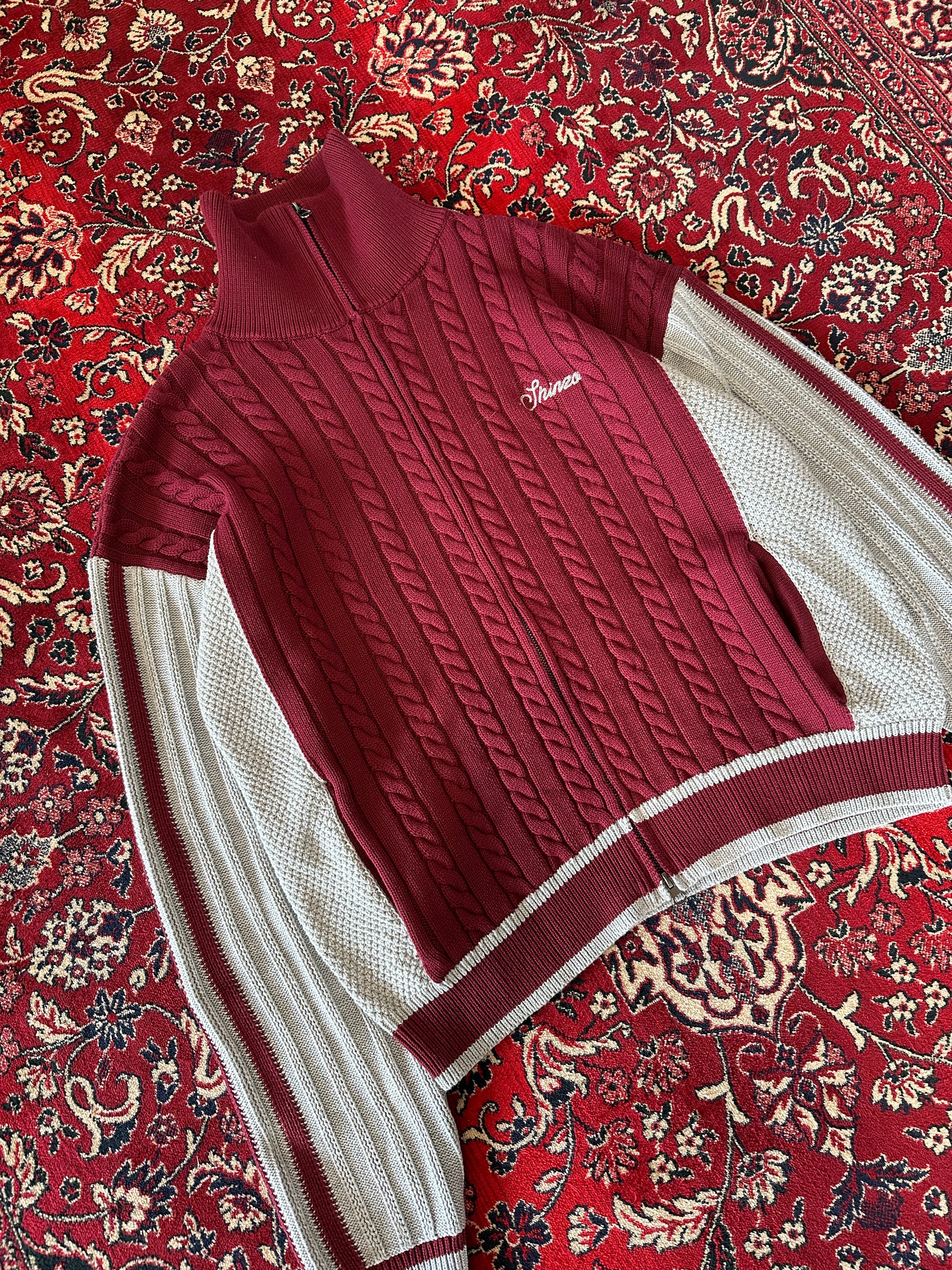 Red High Neck Track Jacket detail