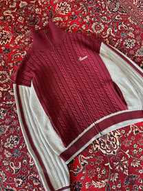 Red High Neck Track Jacket detail