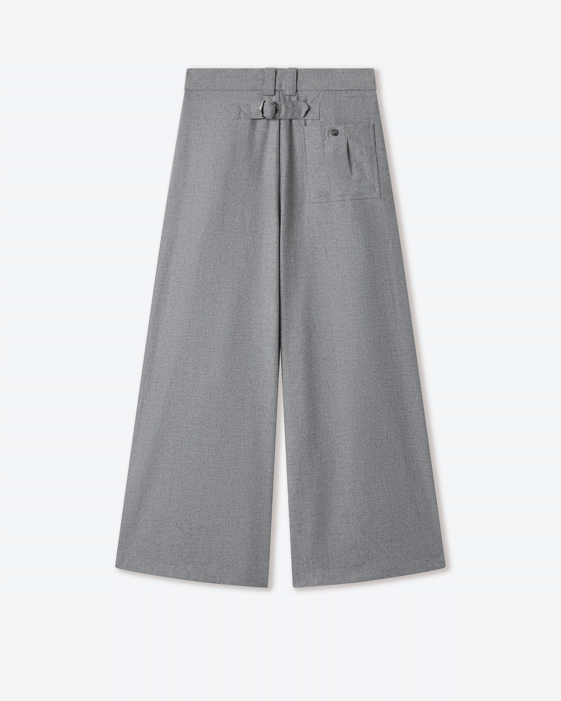 Gyokudō Ash Grey Pleated Wool Trousers