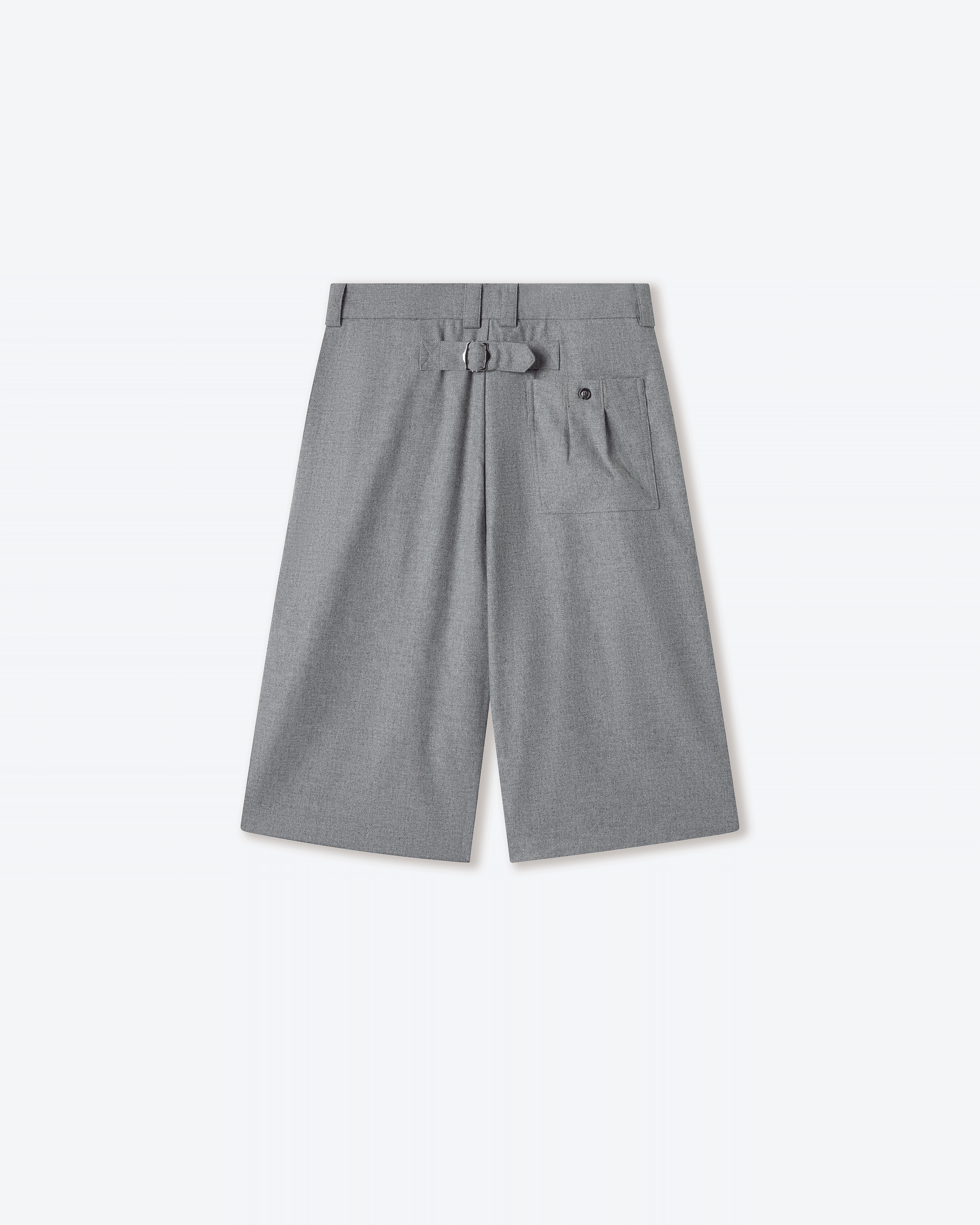 Gyokudō Ash Grey Bermuda Pleated Shorts