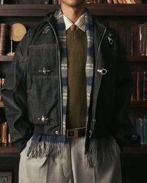 Okayama Raw Black Denim Clasp Jacket